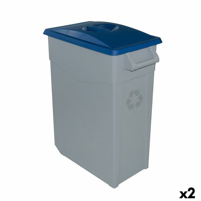 Găleată de gunoi pentru reciclare Denox 65 L Albastru (2 Unități)