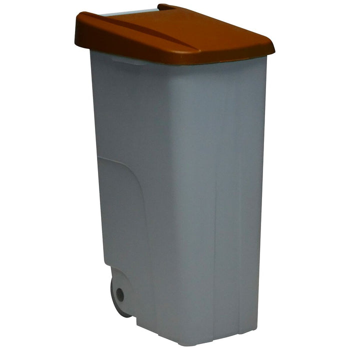Găleată pentru gunoi, cu roți Denox Gri Maro Plastic 110 L