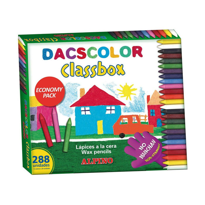 Creioane ceară colorate Alpino Dacscolor 288 antal Cutie Multicolor