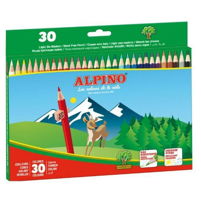 Creioane culori Alpino AL010659 Multicolor 30 Piese Negru 24 Piese (30 Unități)
