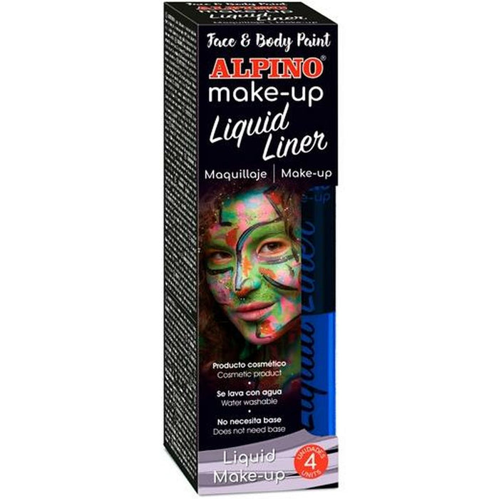 Vopsea pentru corp Alpino Liquid Liner 4 Unități Albastru 6 gr