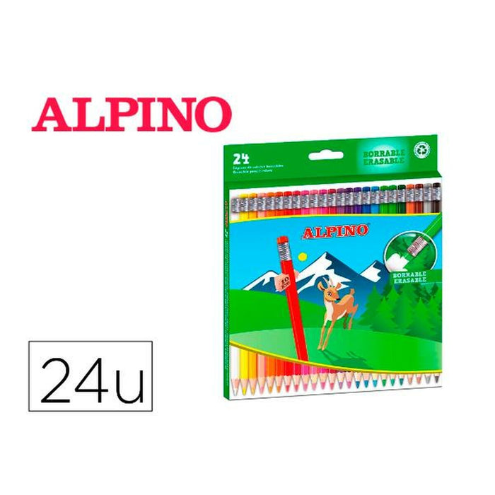 Creioane culori Alpino AL013658 Multicolor Ce se poate șterge 24 Piese (24 Piese)