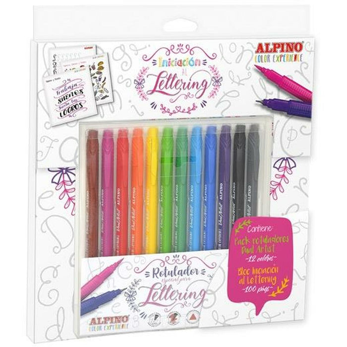 Set de Carioci Alpino Dual Artist 12 Piese Multicolor