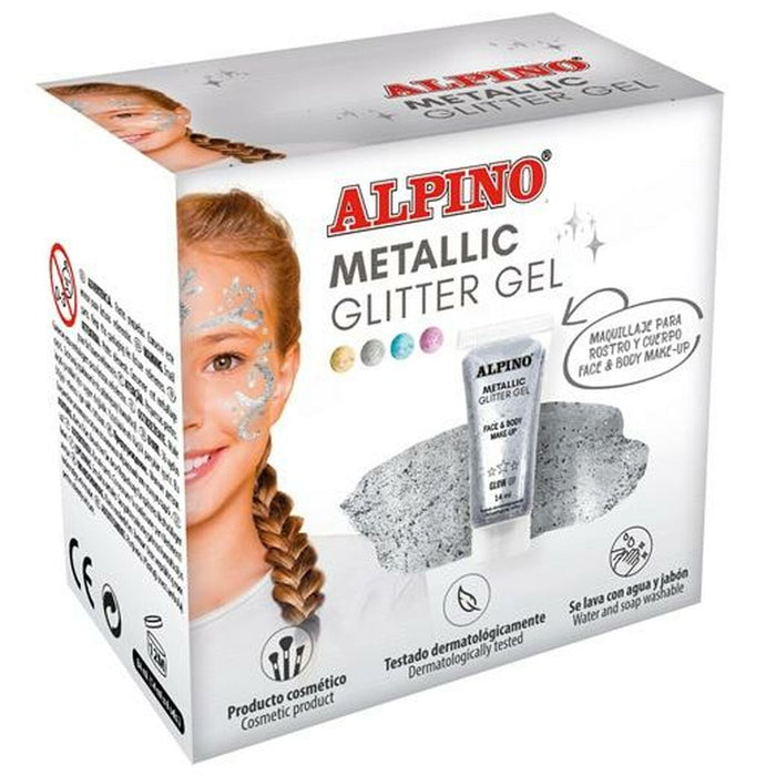 Machiaj pentru Copii Alpino Gel Purpurină Argintiu