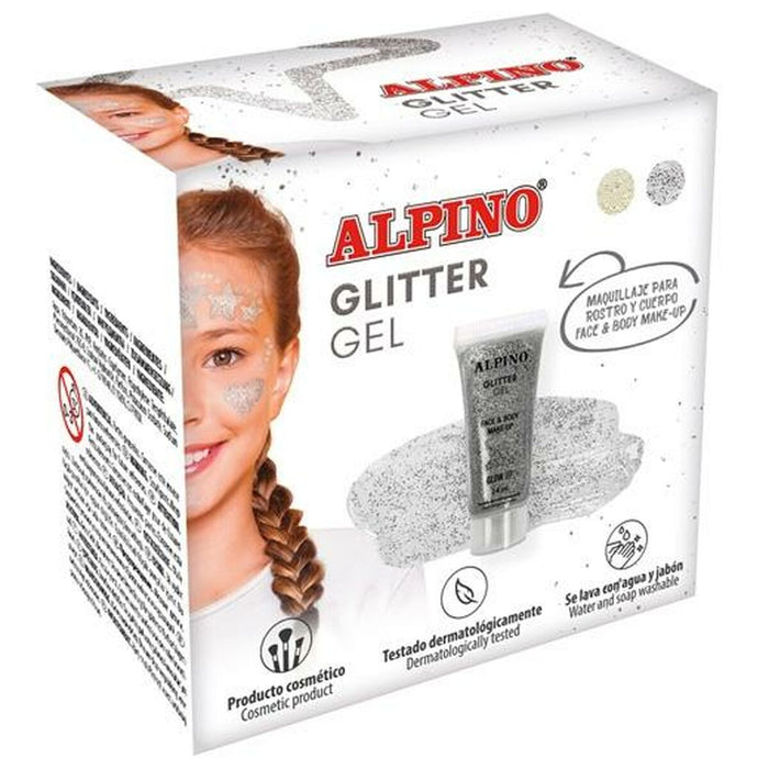 Machiaj pentru Copii Alpino Gel Purpurină Argintiu