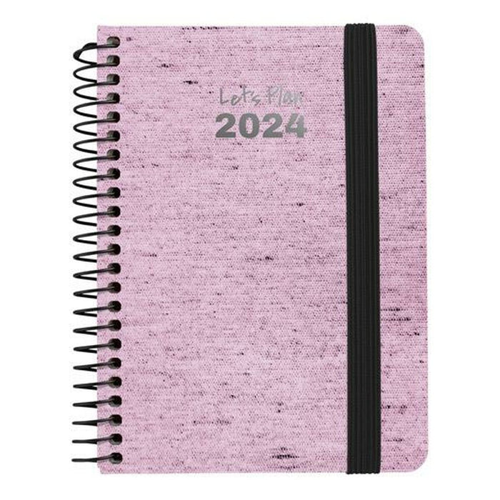 Agendă Grafoplas Ecojeans 2024 Roz A6 10 x 15 cm