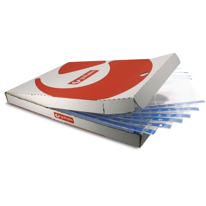 Huse/Capace Grafoplas Albastru Din A4 Plastic (100 Piese)
