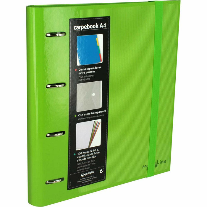 Biblioraft Grafoplas Carpebook Verde 32 x 28 x 4 cm