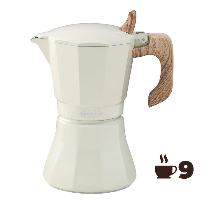Cafetieră Italiană Oroley Petra 9 Cești Crem Aluminiu