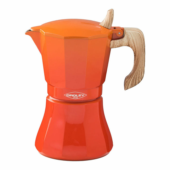 Cafetieră Italiană Oroley Petra 6 Cești Portocaliu Aluminiu