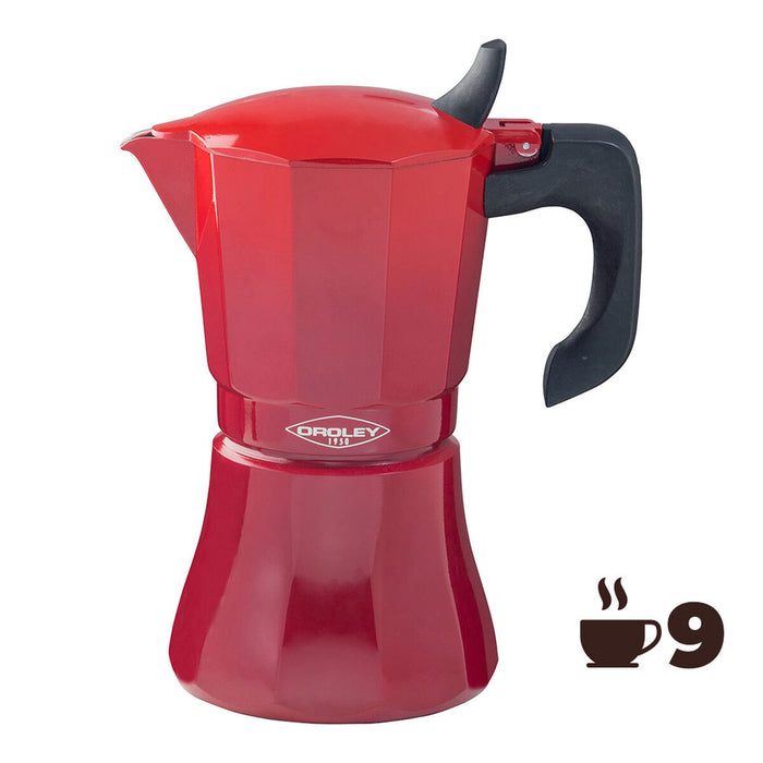 Cafetieră Italiană Oroley Petra 9 Cești Roșu Aluminiu