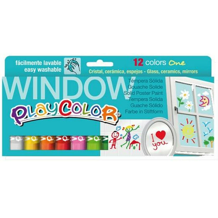 Vopsele tempera solide Playcolor 12 Piese Multicolor