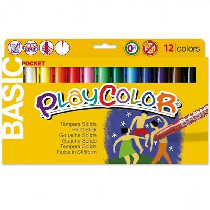 Tempera Playcolor Basic Pocket 12 Piese Solid Multicolor