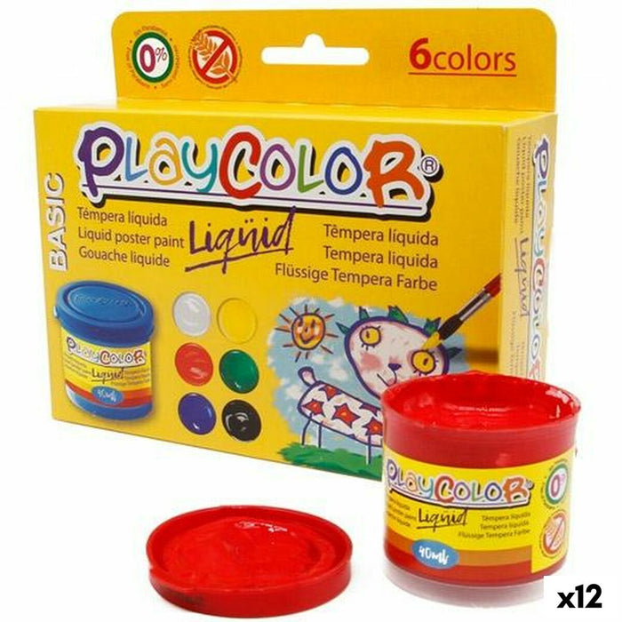 Tempera Playcolor Multicolor 40 ml (12 Unități)