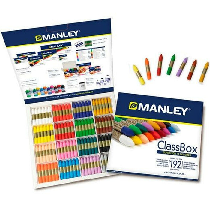 Creioane ceară colorate Manley ClassBox 192 Piese Multicolor