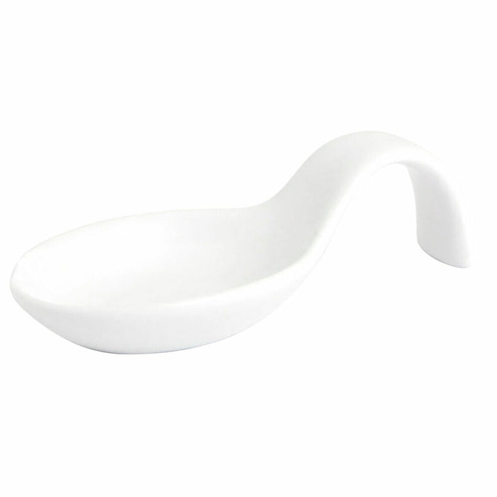 Lingură pentru cocktail Quid Chef Ceramică Alb 10 x 5 cm (12 Unități) (Pack 12x)