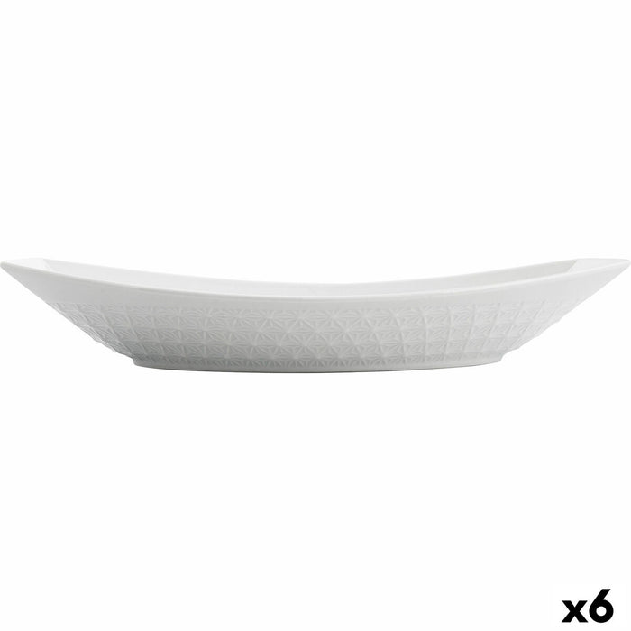 Platou pentru Servire Quid Gastro 30 x 14,5 x 6 cm Ceramică Alb (6 Unități)