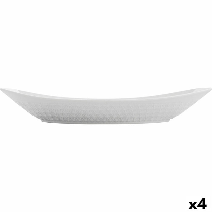 Platou pentru Servire Quid Gastro Ceramică Alb (39,5 x 19 x 8 cm) (4 Unități)