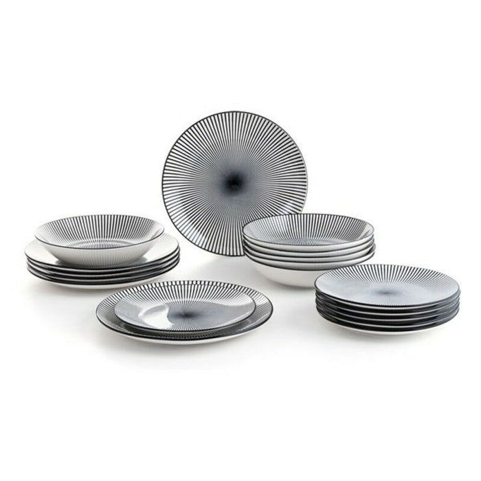 Veselă Quid Miami Ceramică Negru Gri Gresie (18 Piese)