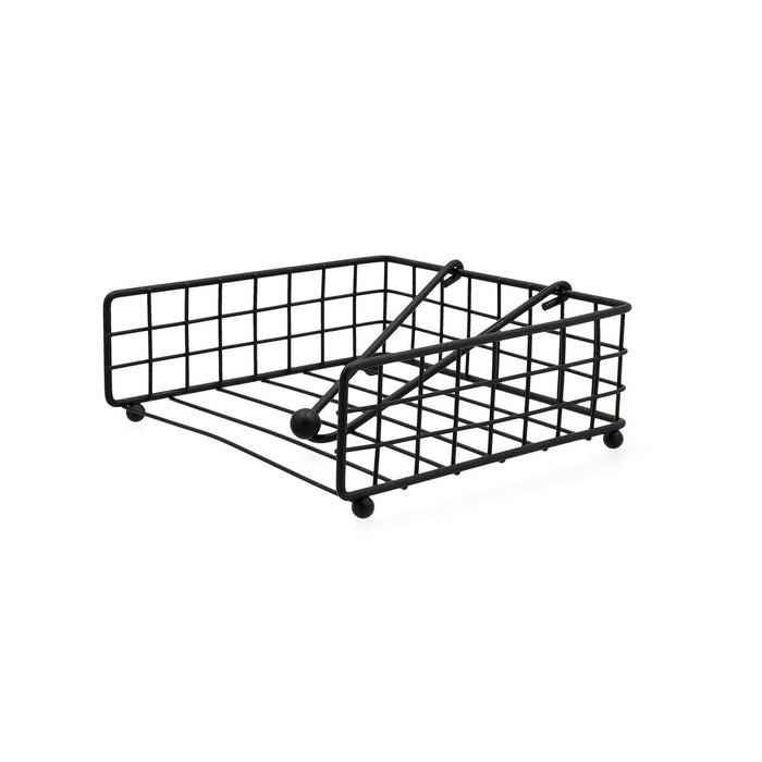 Suport pentru Șervețele Quid Ebano Negru Metal 19 x 19 x 7 cm