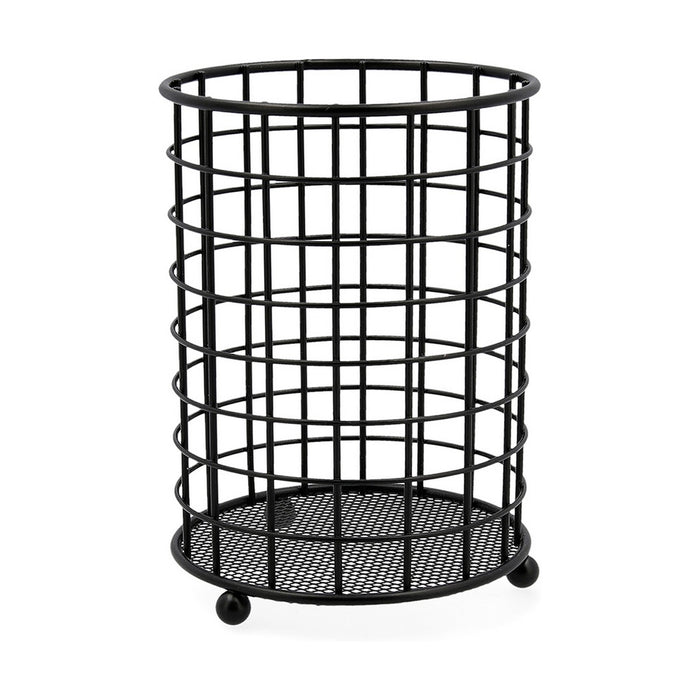 Suport pentru ustensile de bucătărie Quid Negru Metal (12,5 x 12,5 x 16,5 cm)