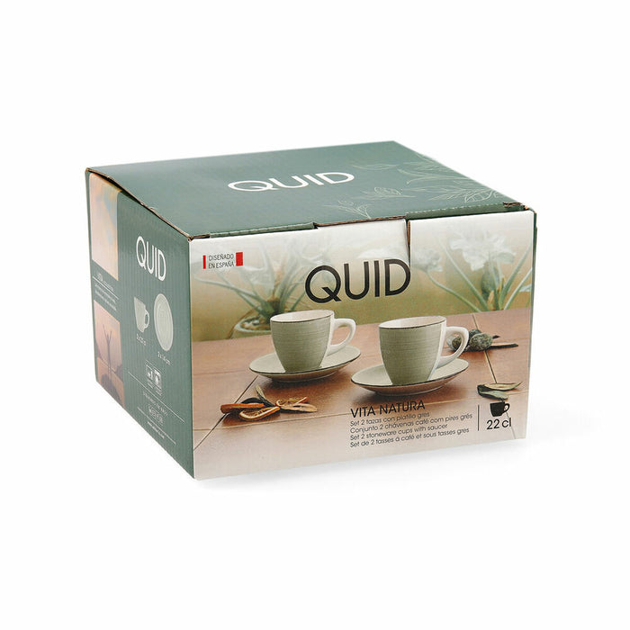 Set de Cești cu Farfurii Quid Vita Morning Ceramică Bej (22 cl) (4 pcs)