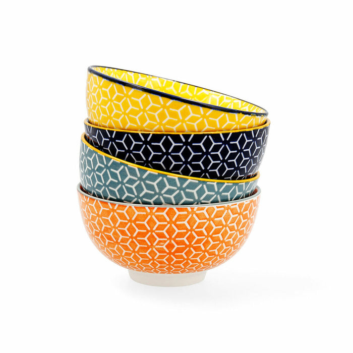 Set de boluri Quid Pippa Aperitiv Ceramică Multicolor (11 cm) (4 Unități)
