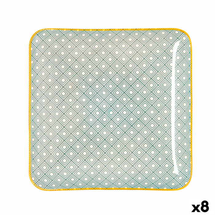 Tavă pentru gustari Quid Pippa Pătrat Ceramică Multicolor (21 x 21 cm) (8 Unități)
