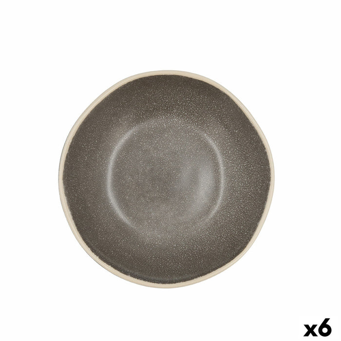 Farfurie Adâncă Bidasoa Gio Ceramică Gri 19 cm (6 Unități)