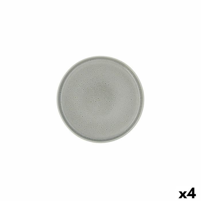 Platou Plat Ariane Porous Verde Ceramică Ø 21 cm (4 Unități)