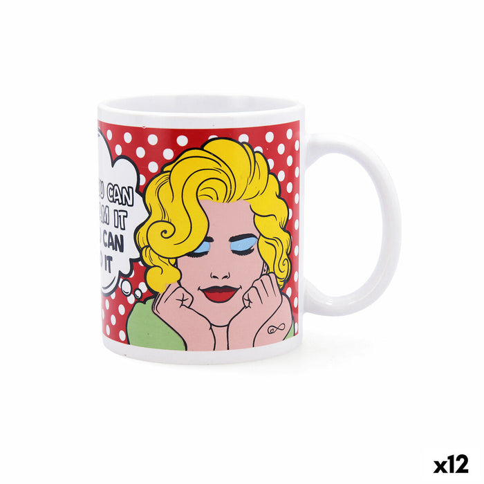 Hrnek Quid Pin Up Benzi desenate Multicolor Ceramică 330 ml (12 Unități)