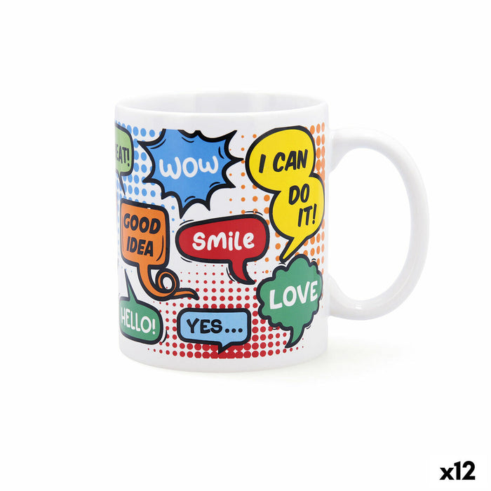 Hrnek Quid Wow Benzi desenate Multicolor Ceramică 330 ml (12 Unități)
