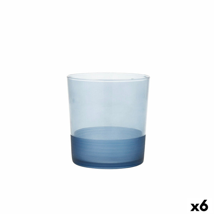 Pahar Quid Pincel Albastru Sticlă 380 ml (6 Unități)