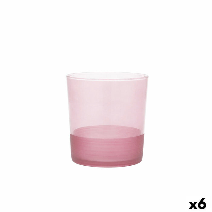 Pahar Quid Pincel Roz Sticlă 380 ml (6 Unități)