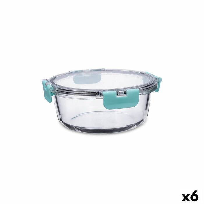Cutie pentru prânz ermetică Quid Purity Rotundă 970 ml Transparent Sticlă (6 Unități)