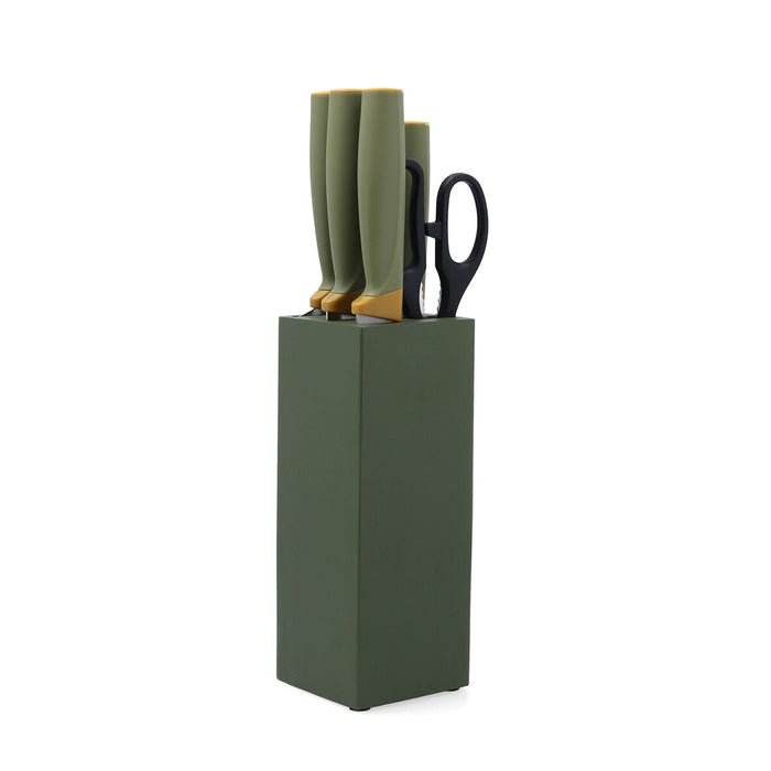Suport Pentru Cuțite Quid Naturalia Set 7 Piese Verde Metal