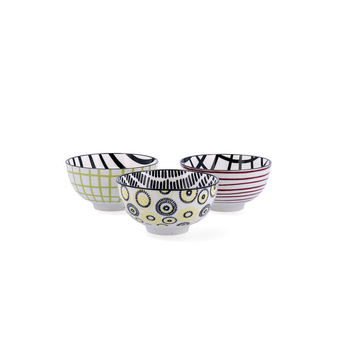 Set de boluri Bidasoa Zigzag Multicolor Ceramică 11 cm (3 Piese)