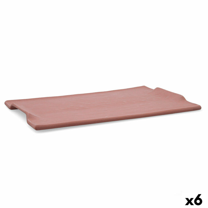 Tavă pentru gustari Quid Mineral Gres Teracotă Ceramică 35 x 23 cm (6 Unități)
