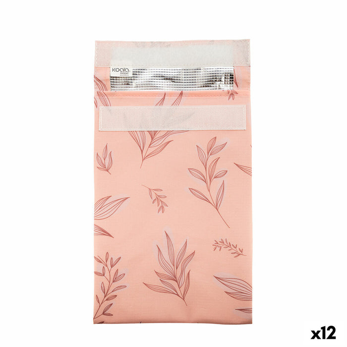 Geantă pentru sandvișuri Koala Pastel Albastru Textilă 26 x 17,5 cm Frunze (12 Unități)