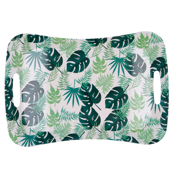 Tavă pentru micul dejun Quid Habitat Multicolor Plastic 41,5 x 29 x 4 cm Cu mânere Frunze