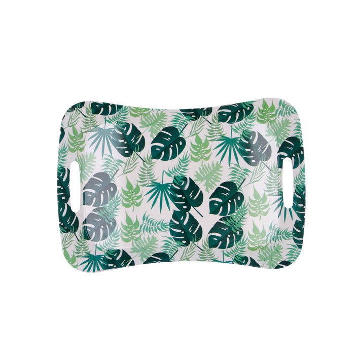 Tavă pentru micul dejun Quid Habitat Multicolor Plastic 37,5 x 26 x 4 cm Cu mânere Frunze