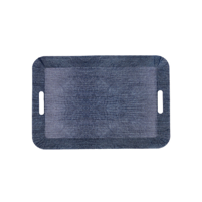 Tavă pentru micul dejun Quid Habitat Albastru Plastic 37 x 27 x 4,5 cm Cu mânere Denim