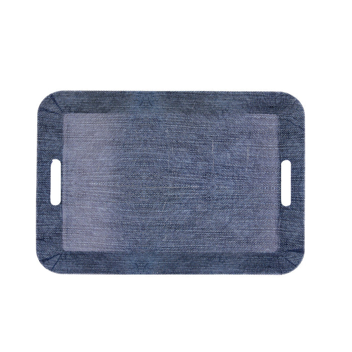 Tavă pentru micul dejun Quid Habitat Albastru Plastic 41 x 32 x 4,5 cm Cu mânere Denim