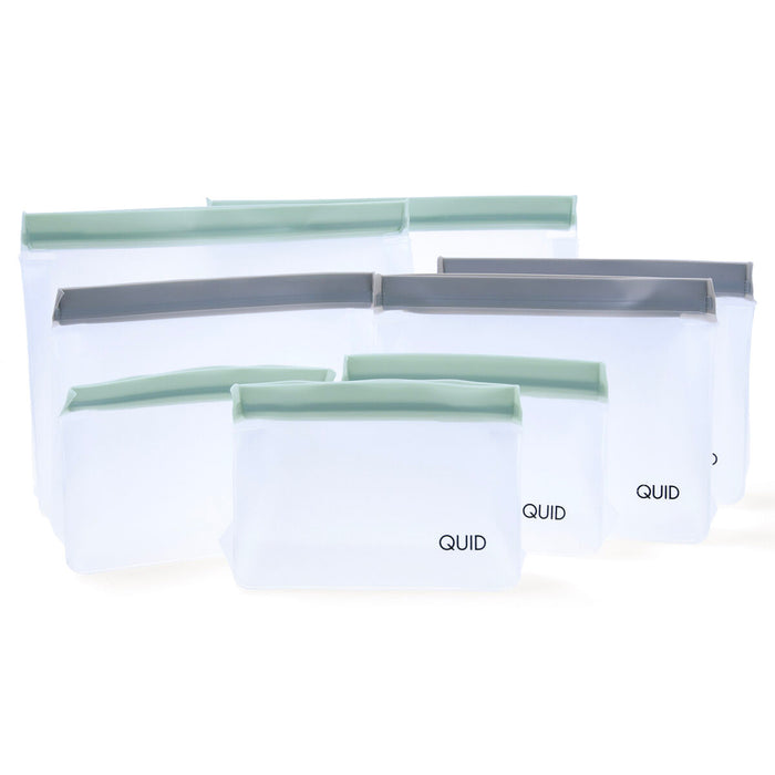 Set de pungi reutilizabile pentru alimente Quid Rico Plastic Zip 8 Piese