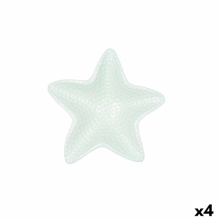 Castron Quid Kaleido Verde Ceramică Stea 16 x 16 x 3,5 cm (4 Unități)