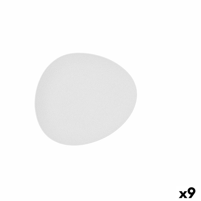 Platou Plat Bidasoa Fosil Alb Ceramică Oval 22,8 x 20,1 x 2,2 cm (9 Unități)