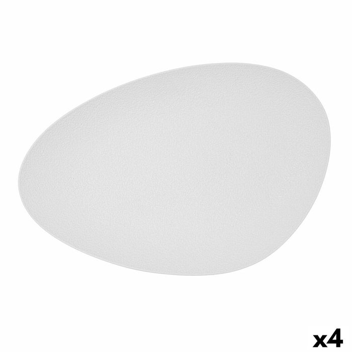 Tavă pentru gustari Bidasoa Fosil Alb Ceramică Oxid de aluminiu Oval 39,1 x 26,3 x 3,4 cm (4 Unități)