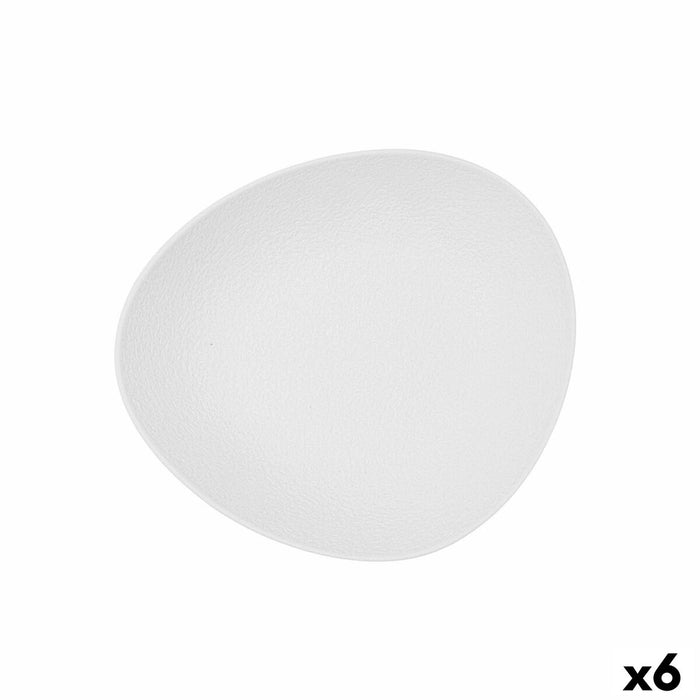 Farfurie Adâncă Bidasoa Fosil Alb Ceramică Oval 22 x 19,6 x 4,5 cm (6 Unități)