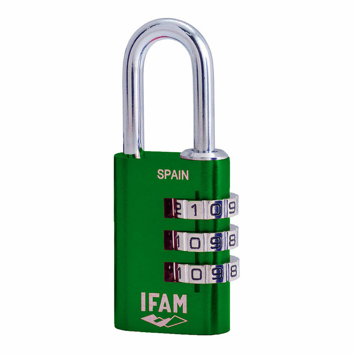 Lacăt cu cifru IFAM Combi30 Verde Aluminiu Oțel cromat (3 cm)