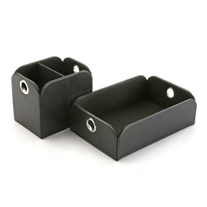 Suporturi pentru depozitarea articolelor din buzunare Versa Negru Imitație de piele Metal Poliester (13 x 6,5 x 20 cm)